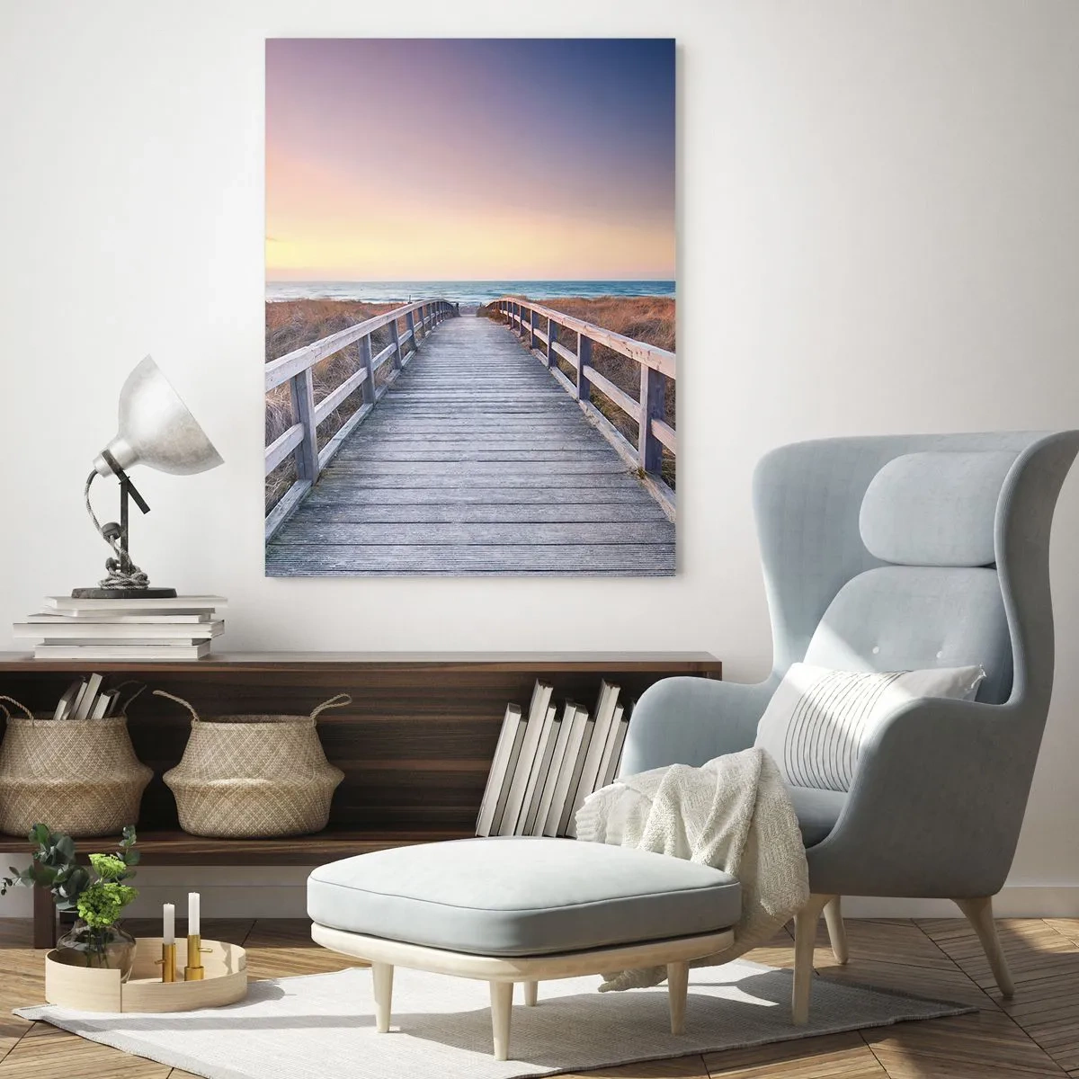 Schilderen op glas - Baltische avond aurora - 70x100 cm
