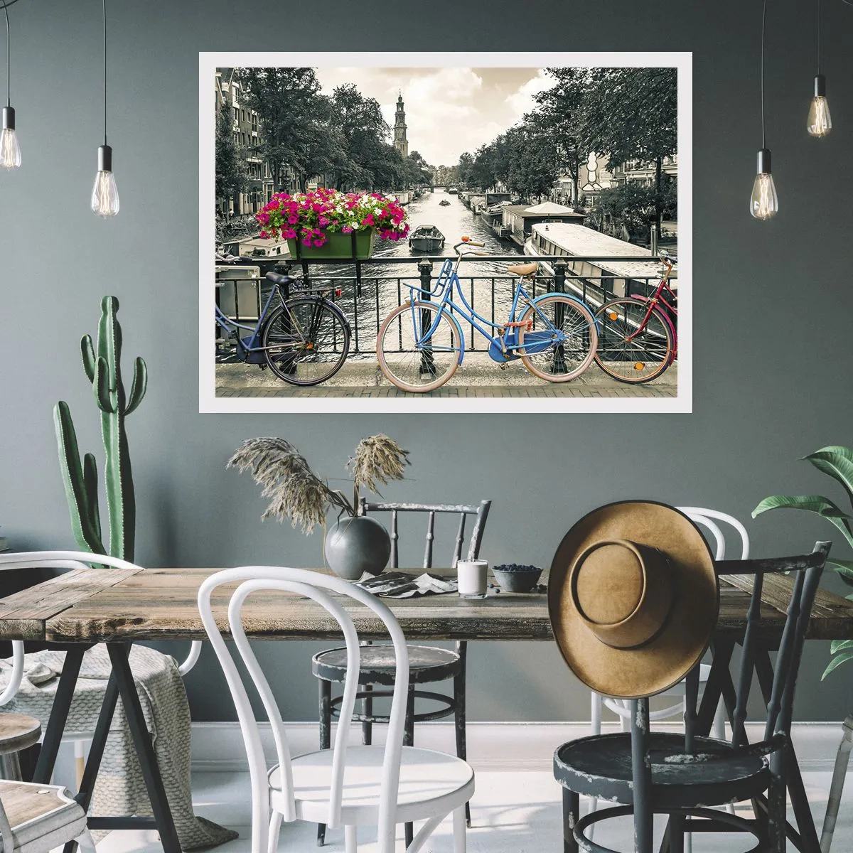 Poster - De kleuren van de Amsterdamse straat - 100x70 cm