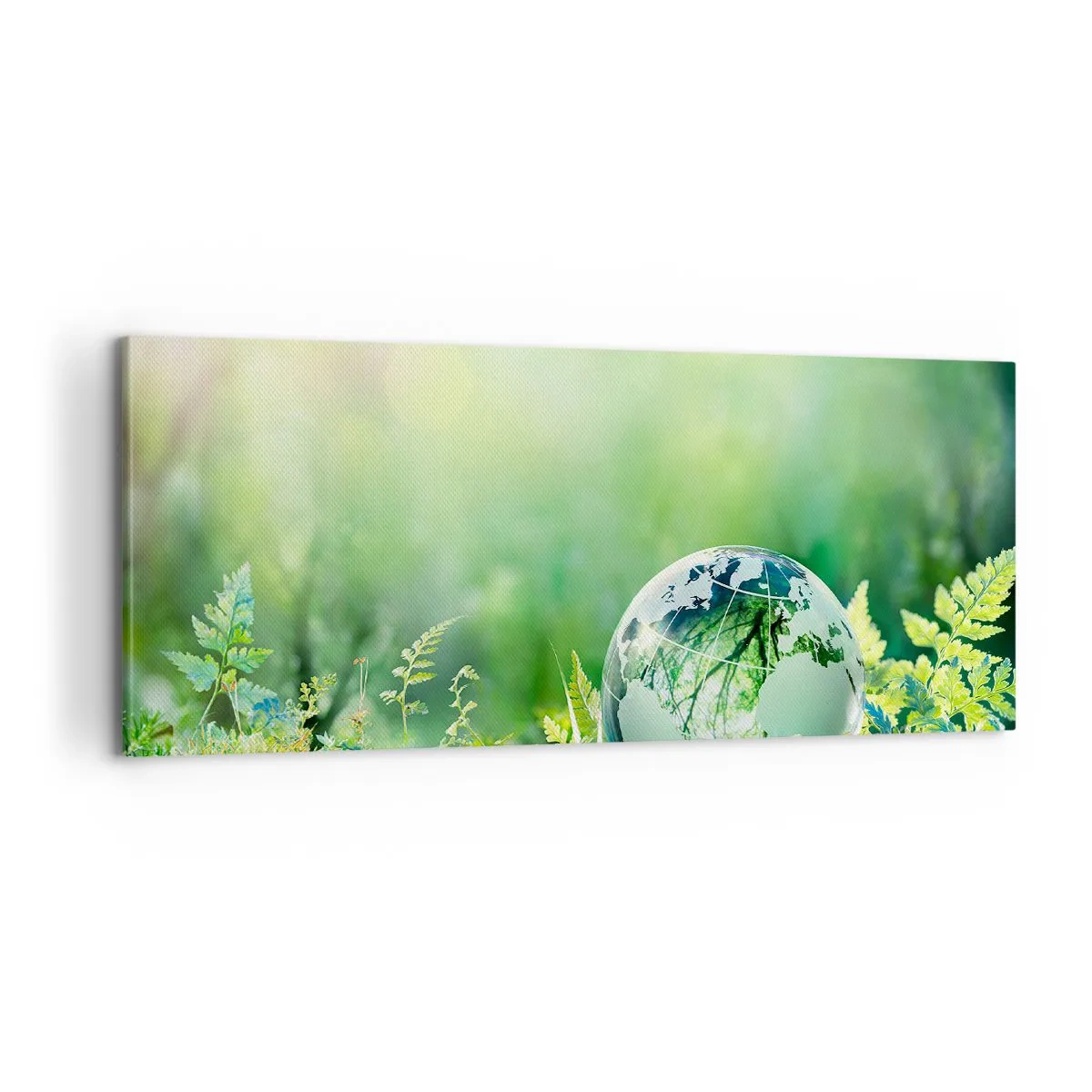 Schilderen op canvas - De groene planeet - 100x40 cm