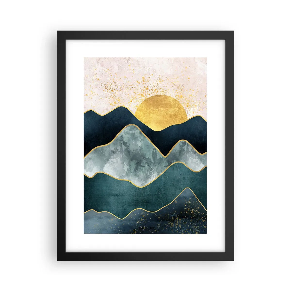 Poster in een zwarte lijst - Achter de zeven bergen - 30x40 cm
