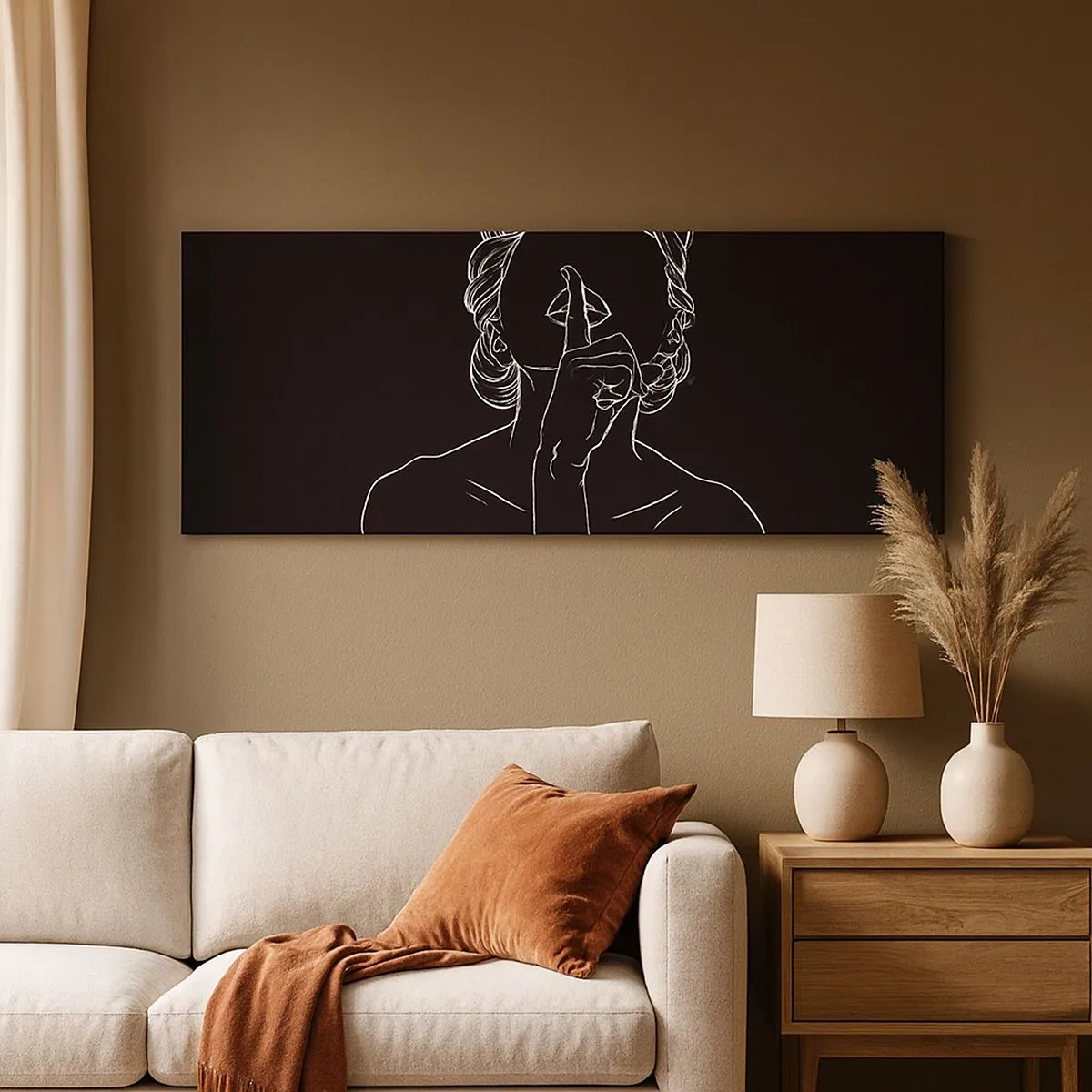 Schilderen op canvas - Schoonheid bloeit in stilte - 100x40 cm