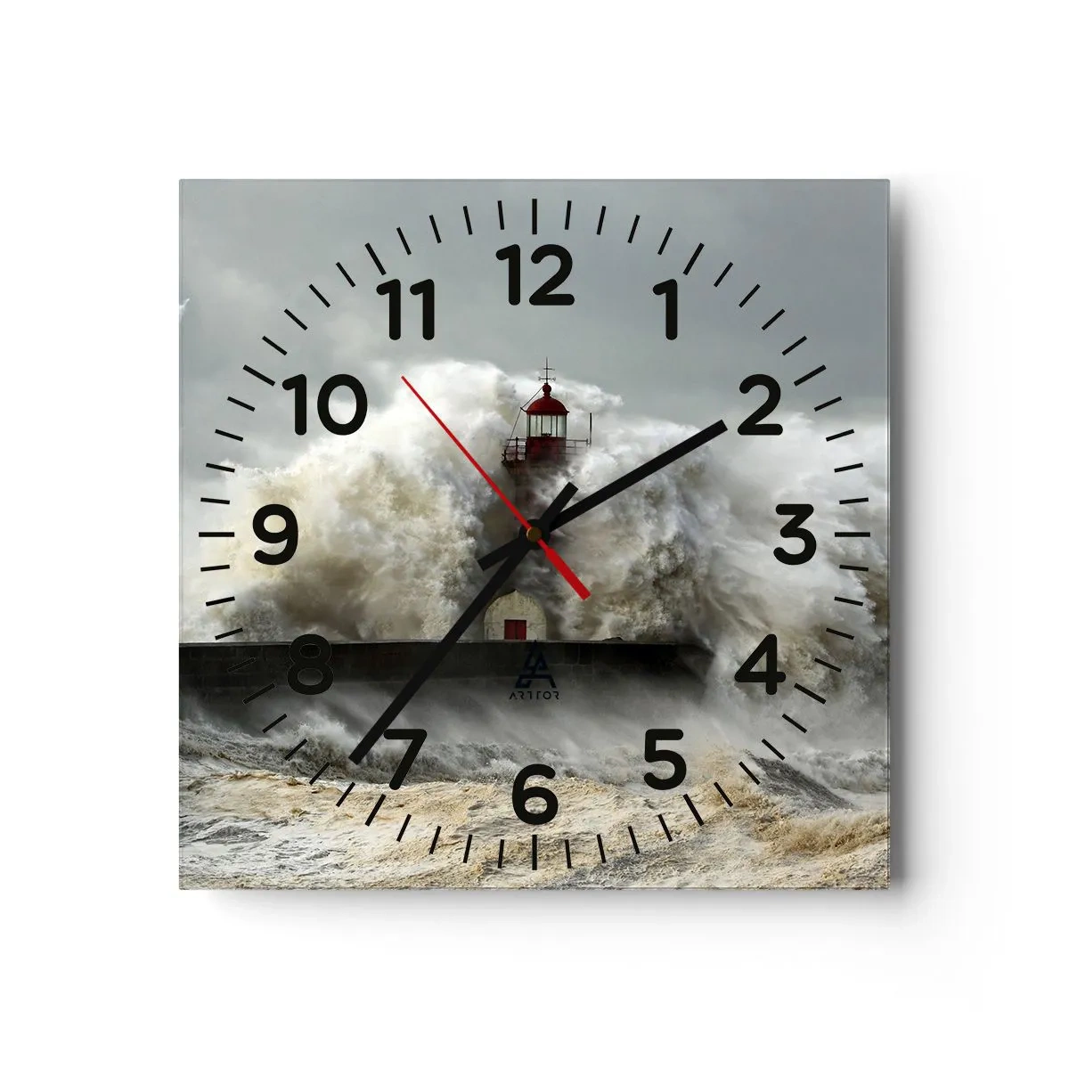 Wandklok - Klok - De woede van de oceaan - 30x30 cm