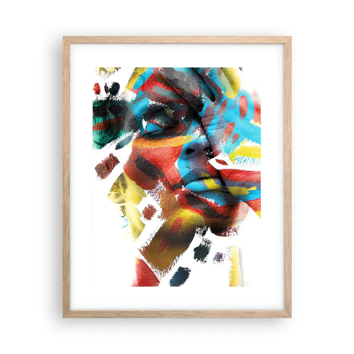 Een poster in een licht eiken lijst - Een kleurrijke persoonlijkheid - 40x50 cm