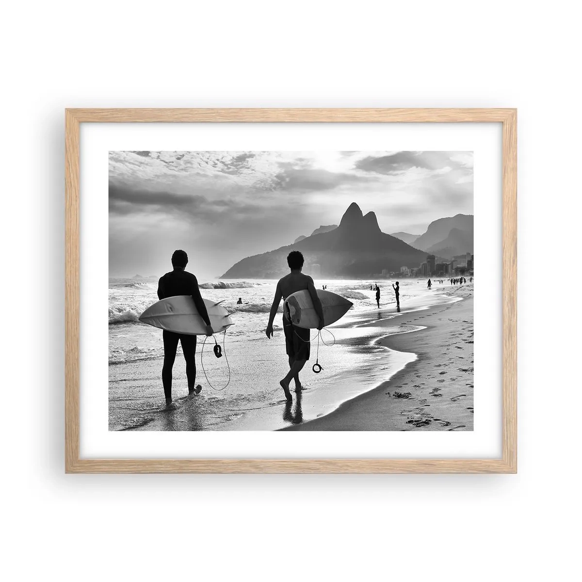 Een poster in een licht eiken lijst - Enkele golf samba - 50x40 cm