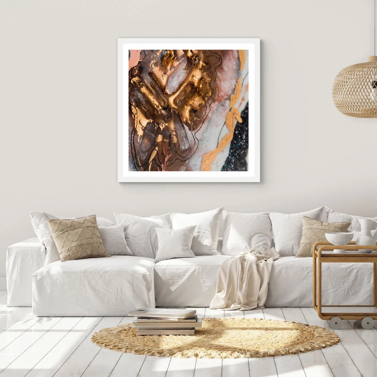 Poster in een witte lijst - Het element aarde - 60x60 cm