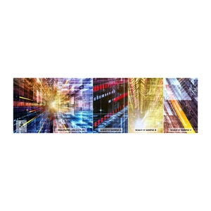 Fotobehang Staaltje Standard Eco - Lichtgevende gang - Abstractie, Grafisch, 3D - 100x30 cm