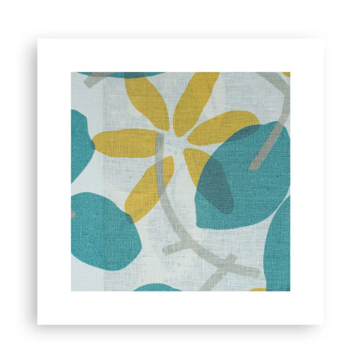 Poster - Tussen de azuurblauwe bladeren - 30x30 cm