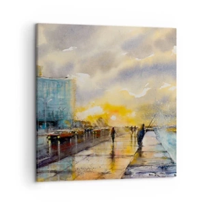 Schilderen op canvas - Het leven aan de oever - 50x50 cm