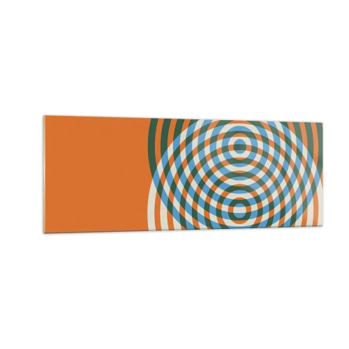Schilderen op glas - Abstracte circulaire variatie - 140x50 cm