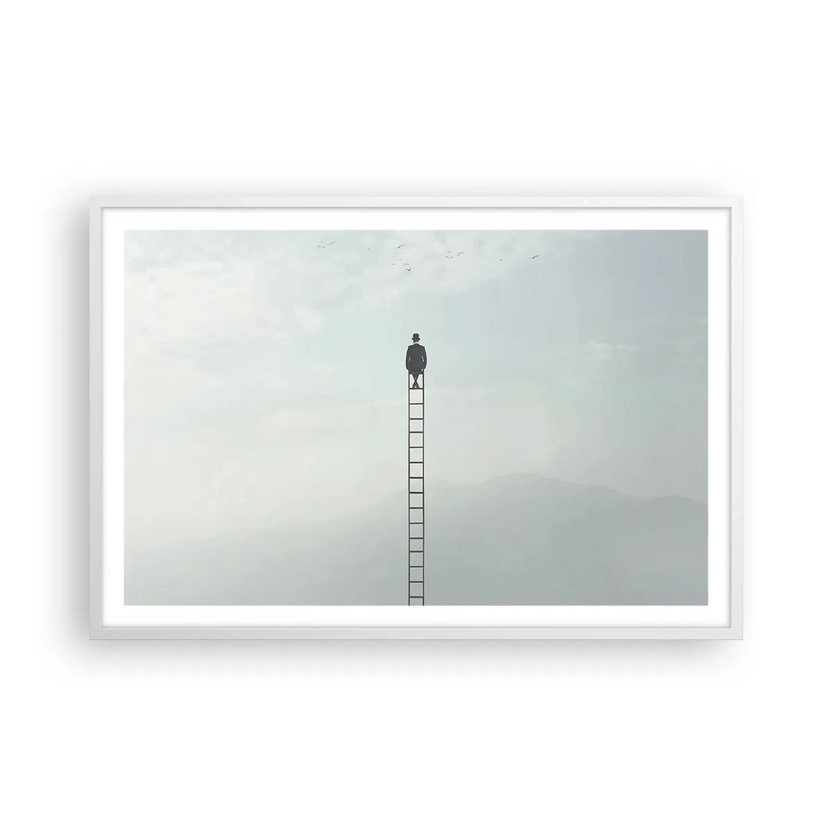 Poster in een witte lijst - Stap verder op! - 91x61 cm