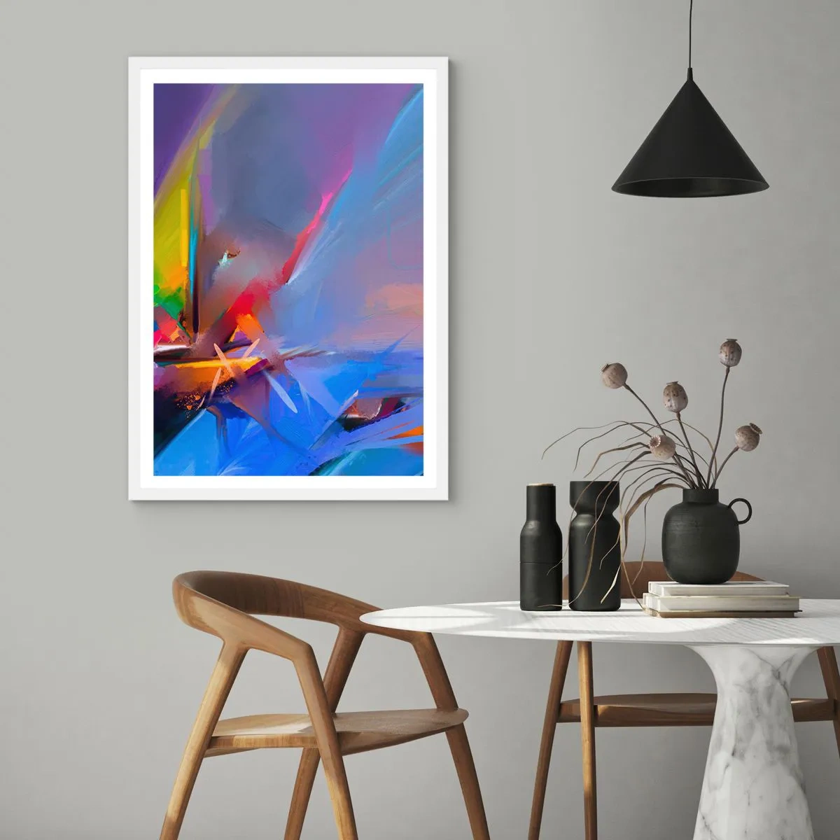 Poster in een witte lijst - Propellers als een vogel - 70x100 cm