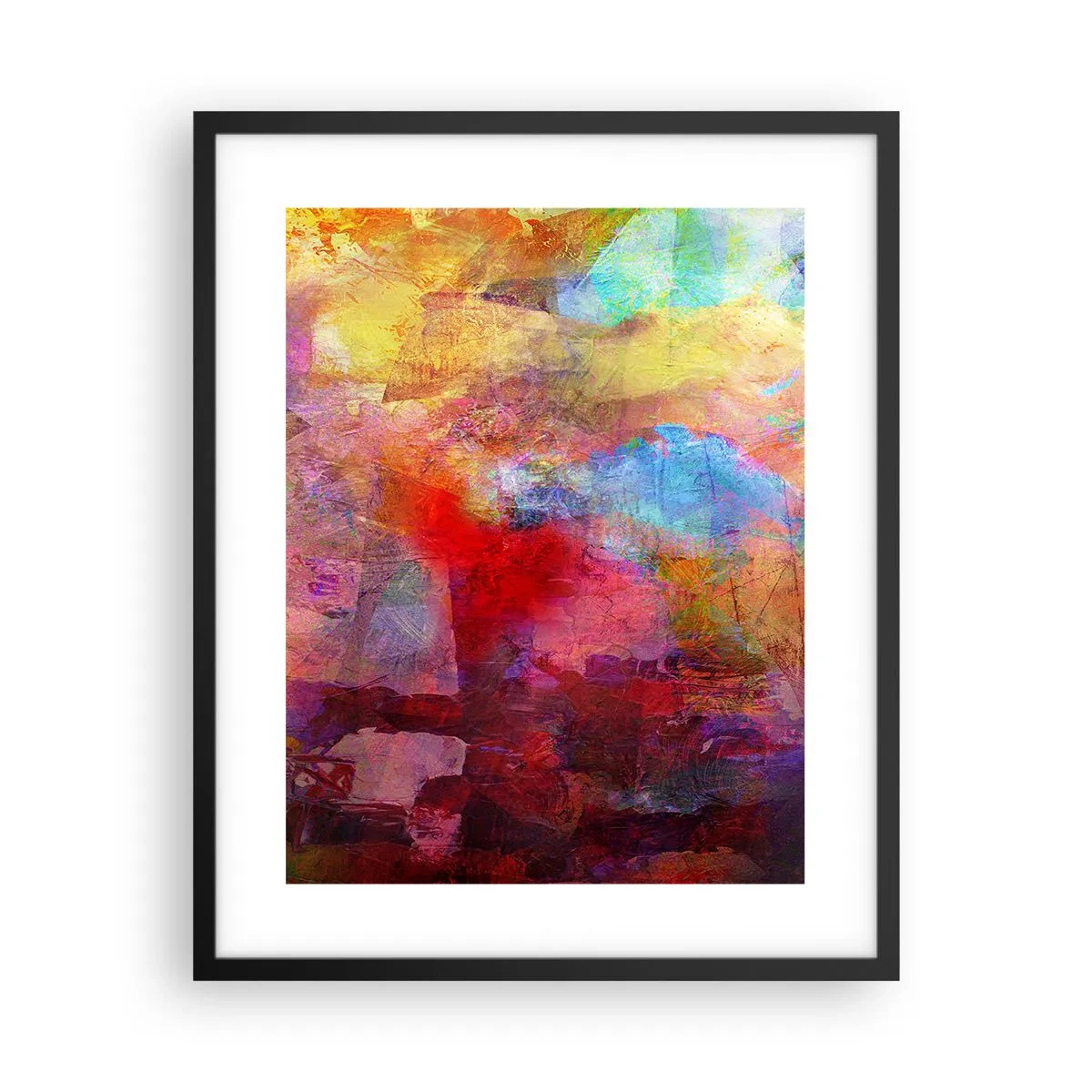 Poster in een zwarte lijst - Kijk in de regenboog - 40x50 cm