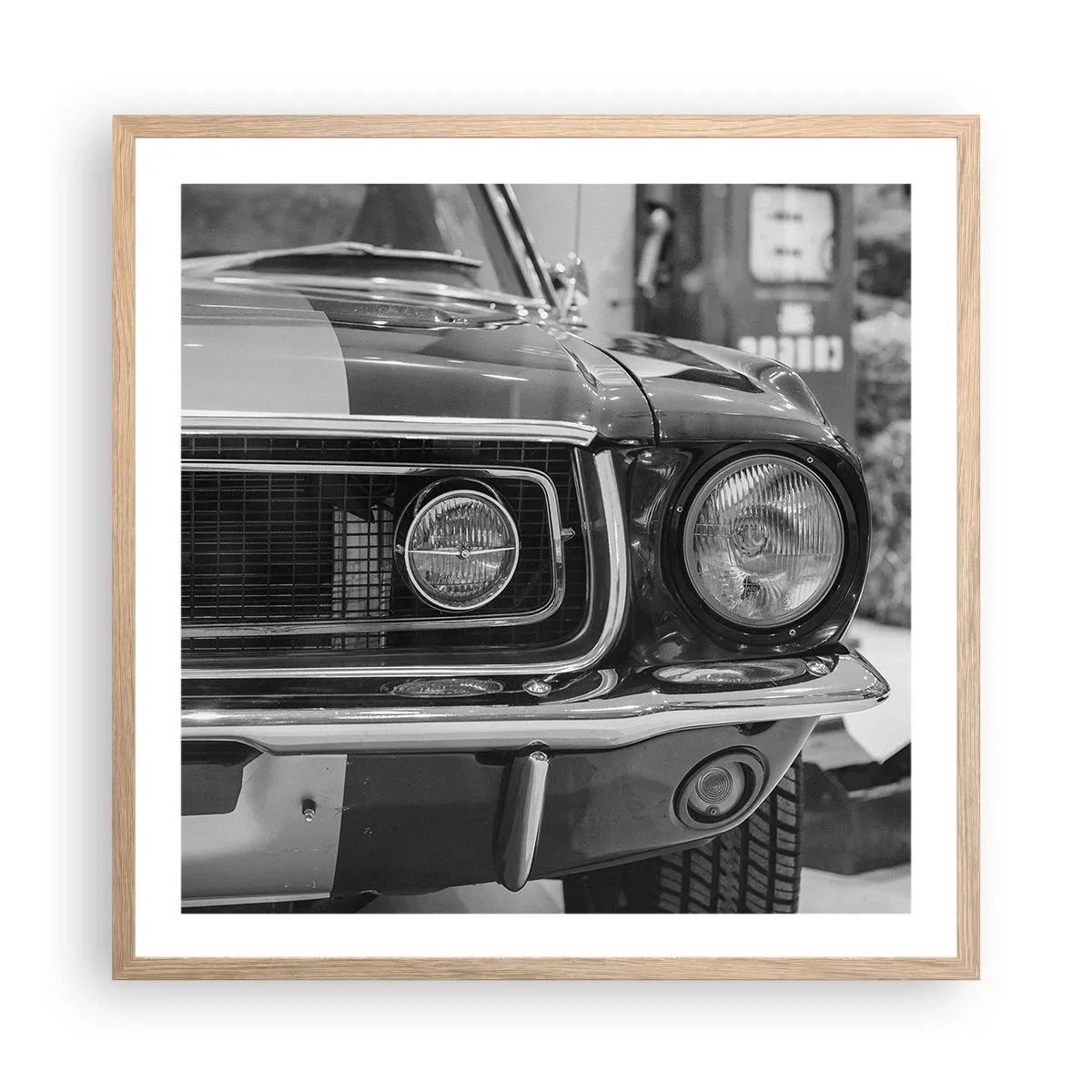 Een poster in een licht eiken lijst - Hard rijden - 60x60 cm