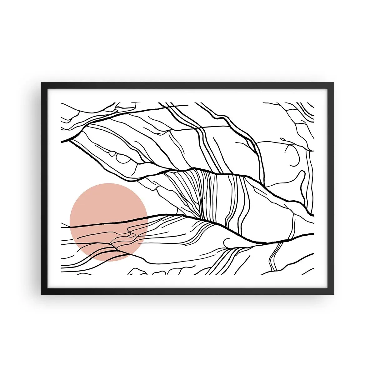Poster in een zwarte lijst - In een web van twijgen - 70x50 cm