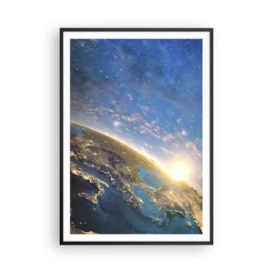 Poster in een zwarte lijst - Laten we eens van een afstand naar onszelf kijken - 70x100 cm