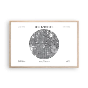 Een poster in een licht eiken lijst - Anatomie van Los Angeles - 91x61 cm