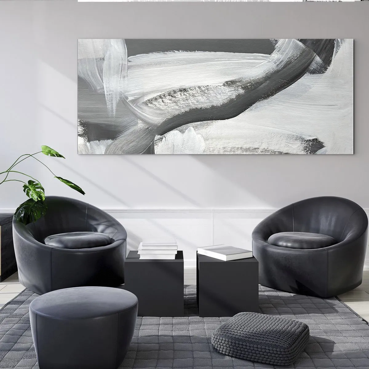 Schilderen op glas - Een beslissende beweging - 160x50 cm