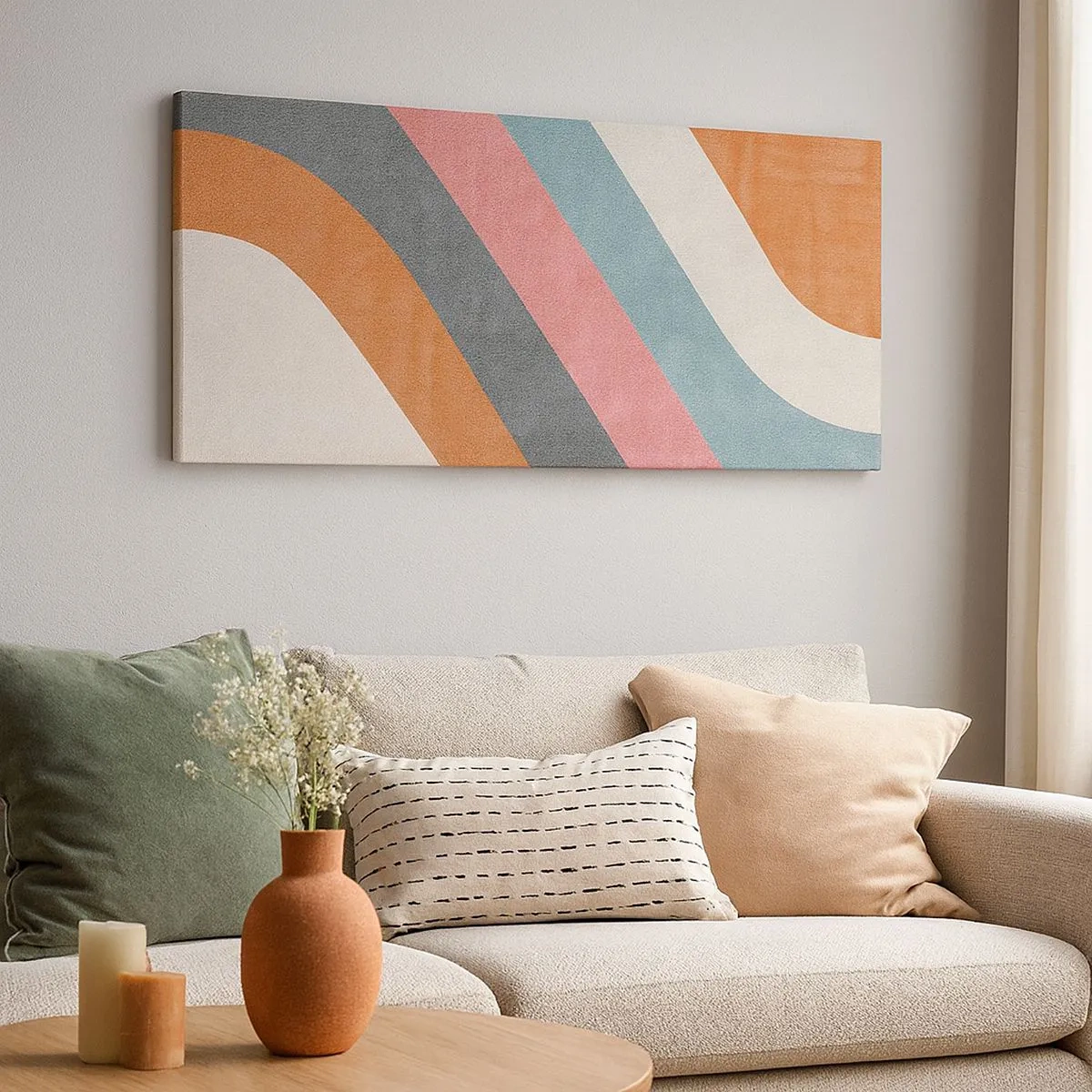 Schilderen op canvas - Diagonale compositie – beweging - 100x40 cm
