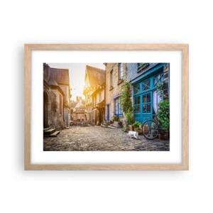 Een poster in een licht eiken lijst - De witte geest van het stadje - 40x30 cm