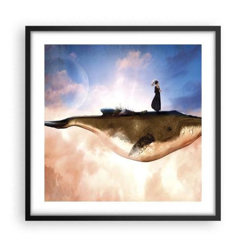 Poster in een zwarte lijst - Een echte reis - 50x50 cm