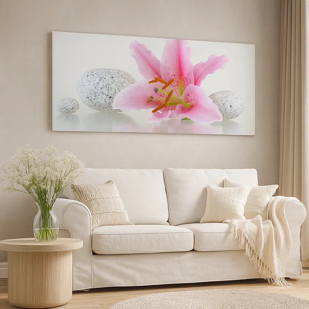 Schilderen op canvas - Een studie in roze, grijs en wit - 30x30 cm