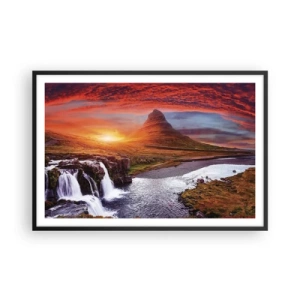 Poster in een zwarte lijst - Een zicht op Midden-aarde - 91x61 cm