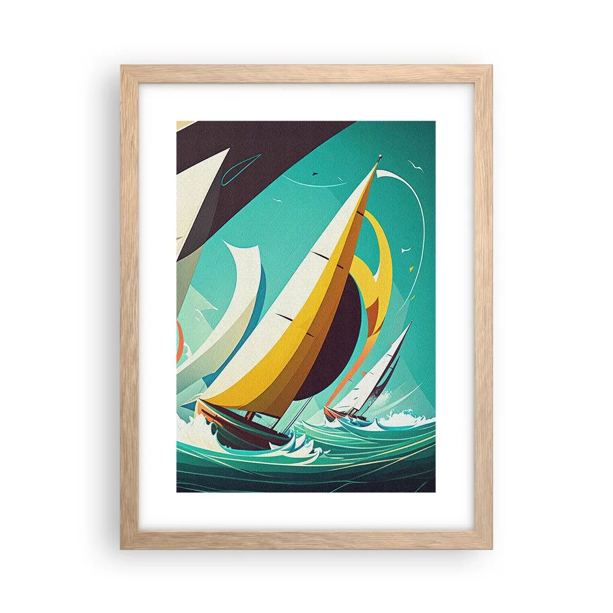 Een poster in een licht eiken lijst - Met elementen als een broer - 30x40 cm