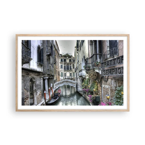 Een poster in een licht eiken lijst - Eeuwenlang in stille reflectie - 91x61 cm