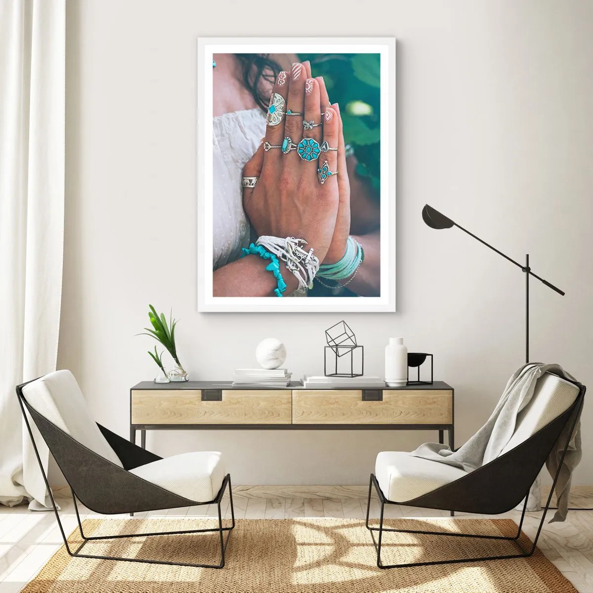 Poster in een witte lijst - Welkom in het centrum van het zijn - 50x70 cm