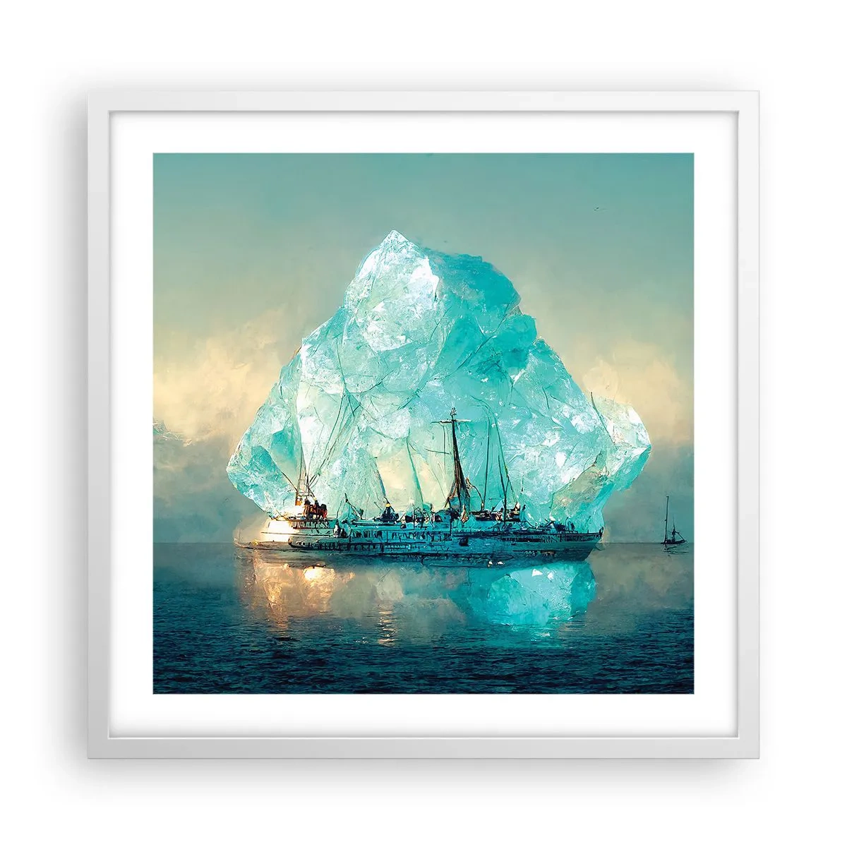 Poster in een witte lijst - Arctische diamant - 50x50 cm