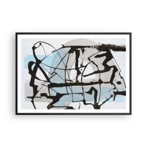 Poster in een zwarte lijst - Toch blauw - 100x70 cm