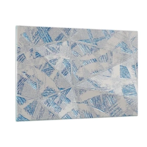 Schilderen op glas - In een blauwgrijs labyrint - 120x80 cm