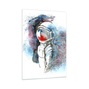 Schilderen op glas - Alleen met de kosmos - 50x70 cm