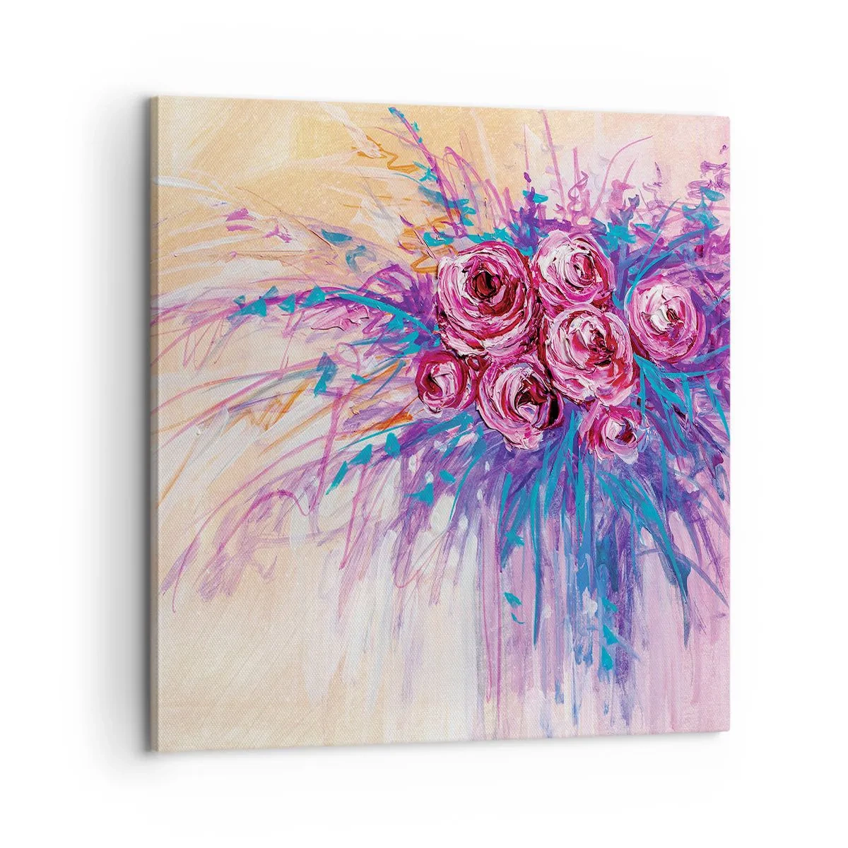 Schilderen op canvas - Rozenfontein - 60x60 cm