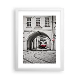 Poster in een witte lijst - Door het doolhof van de stad - 30x40 cm