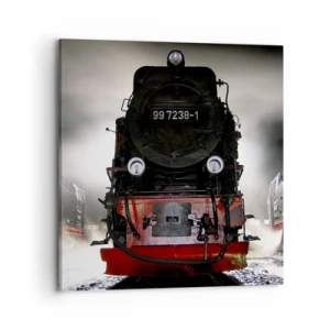 Schilderen op canvas - Hij staat en hapt, hapt en blaast - 70x70 cm