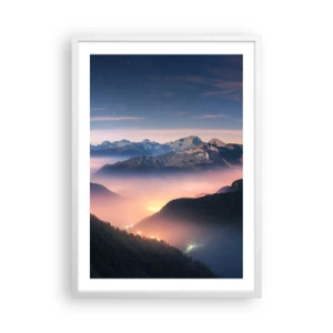 Poster in een witte lijst - Licht in de dalen - 50x70 cm
