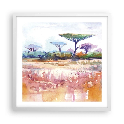 Poster in een witte lijst - Savanne kleuren - 50x50 cm
