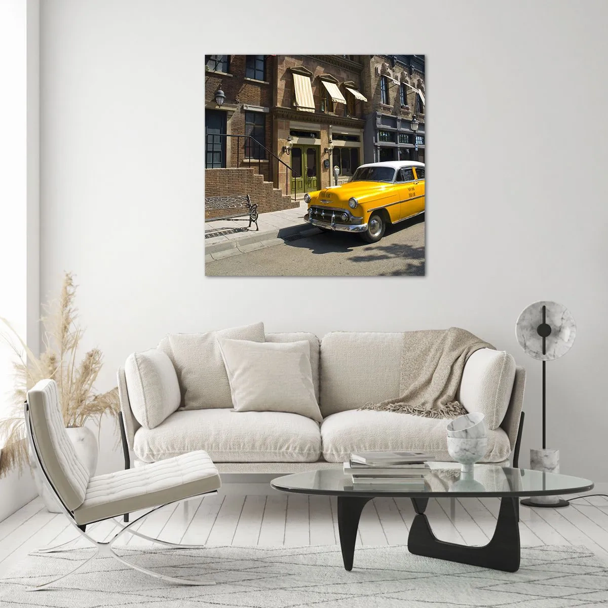 Schilderen op glas - Lang geleden in Amerika - 70x70 cm