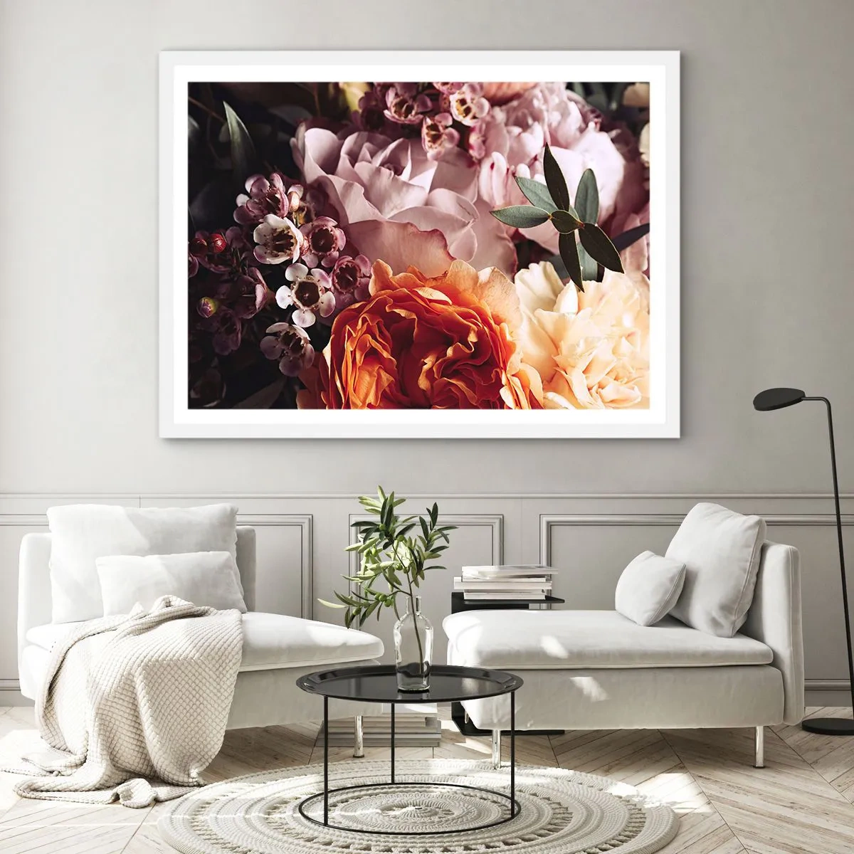 Poster in een witte lijst - Gehuld in schoonheid - 40x30 cm