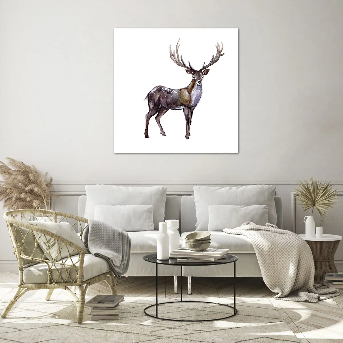 Schilderen op glas - Koning van het noordelijke bos - 50x50 cm