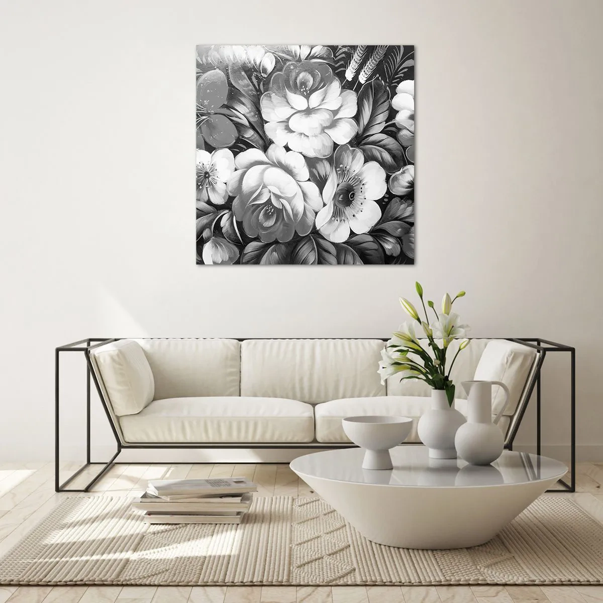 Schilderen op glas - Zelfs in grijs mooi - 70x70 cm