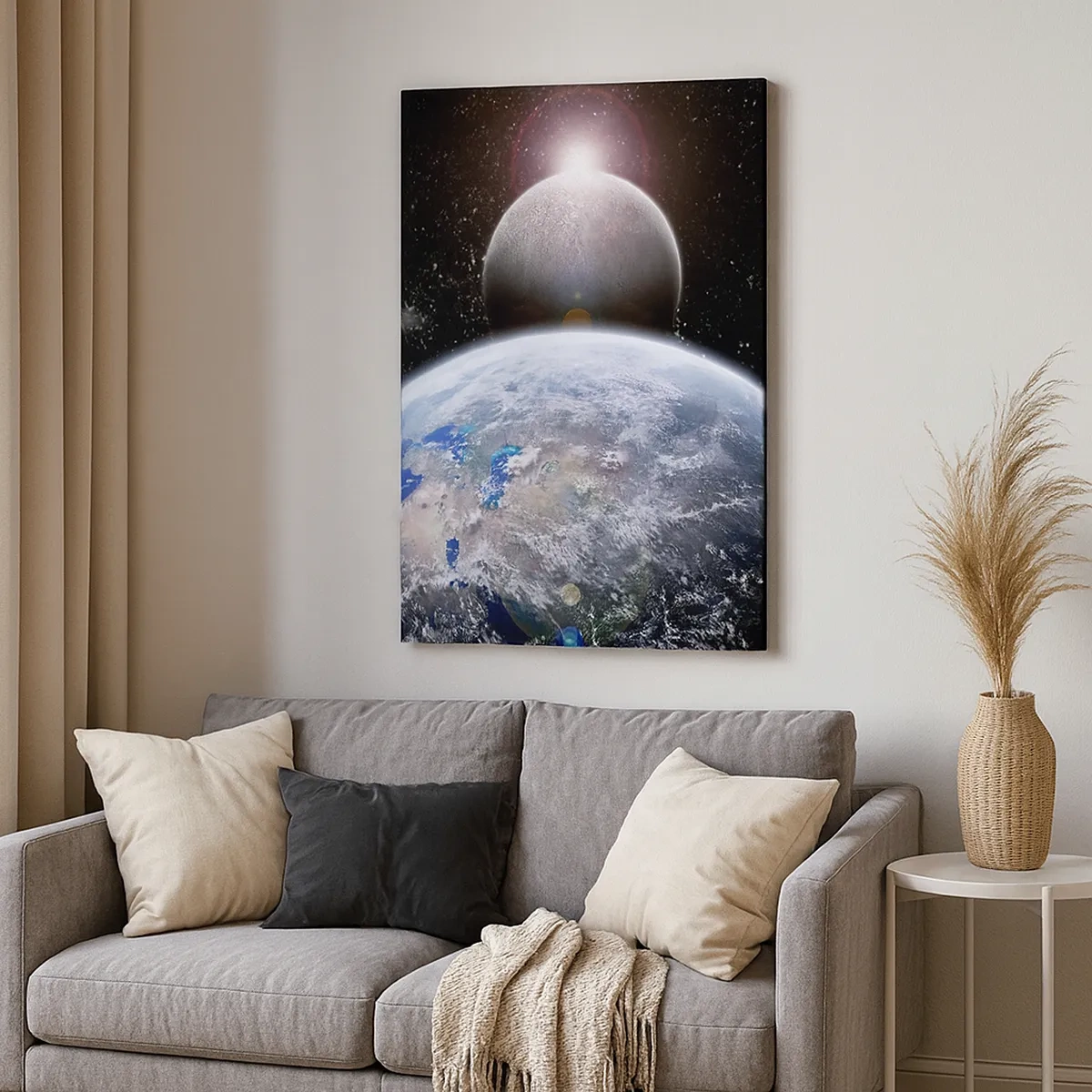 Schilderen op canvas - Kosmisch landschap - zonsopgang - 50x70 cm