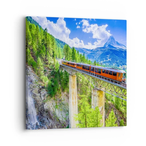 Schilderen op canvas - Het is tijd voor de Alpen - 30x30 cm
