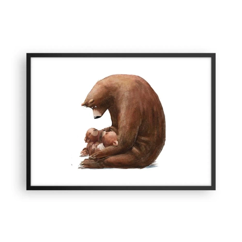 Poster in een zwarte lijst - Zoete dromen, kinderen - 70x50 cm