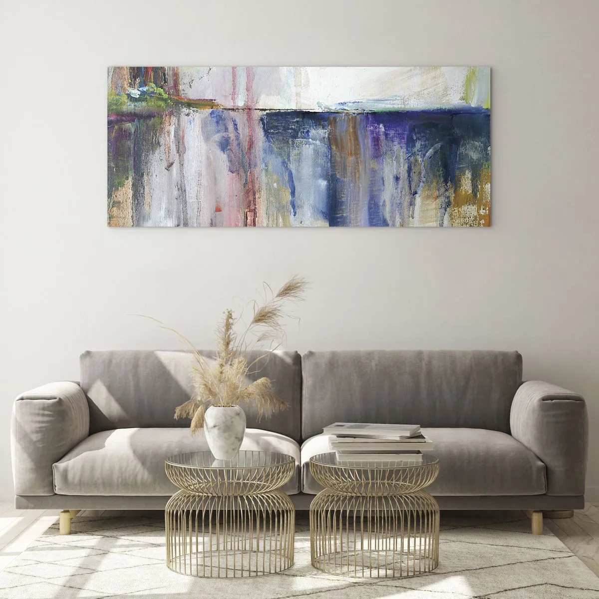 Schilderen op glas - Kleurrijke impressies en associaties - 120x50 cm