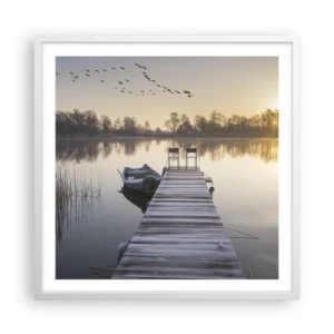 Poster in een witte lijst - Ik ben zo terug - 60x60 cm