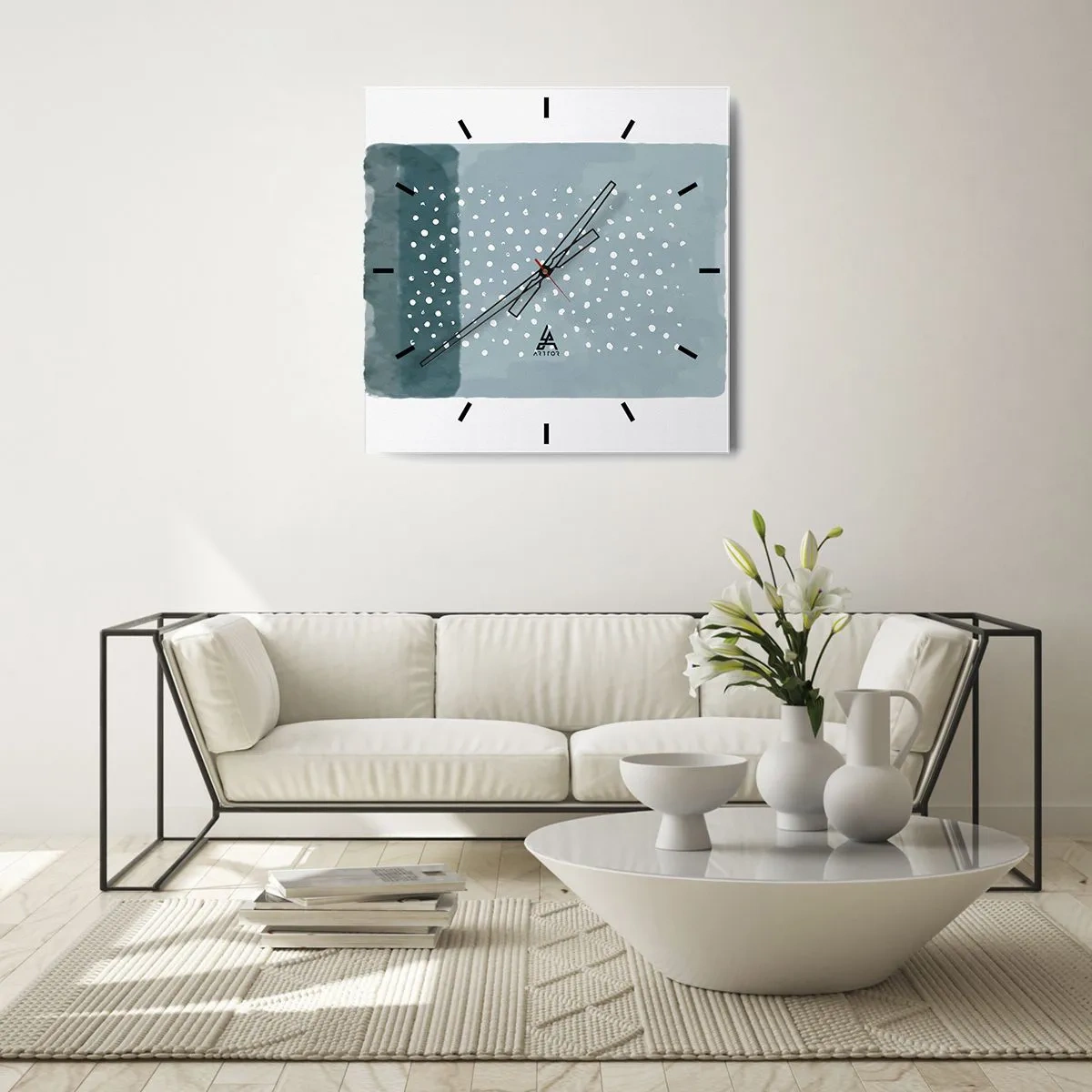 Wandklok - Klok - Gegroeid op blauw - 40x40 cm