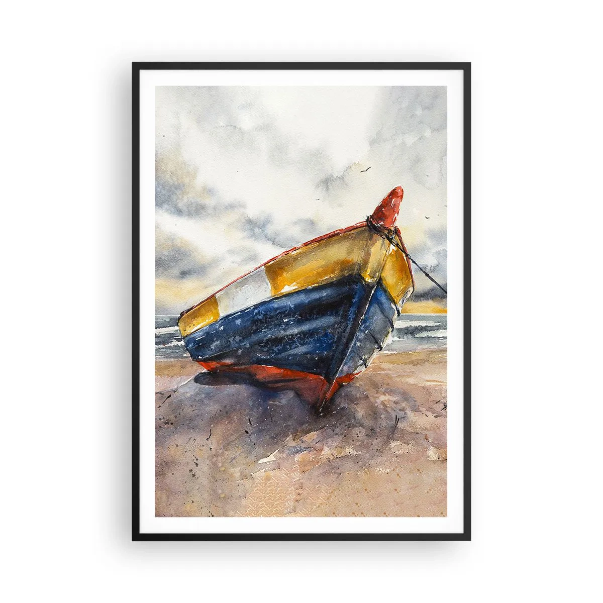 Poster in een zwarte lijst - Rust aan de kust - 70x100 cm