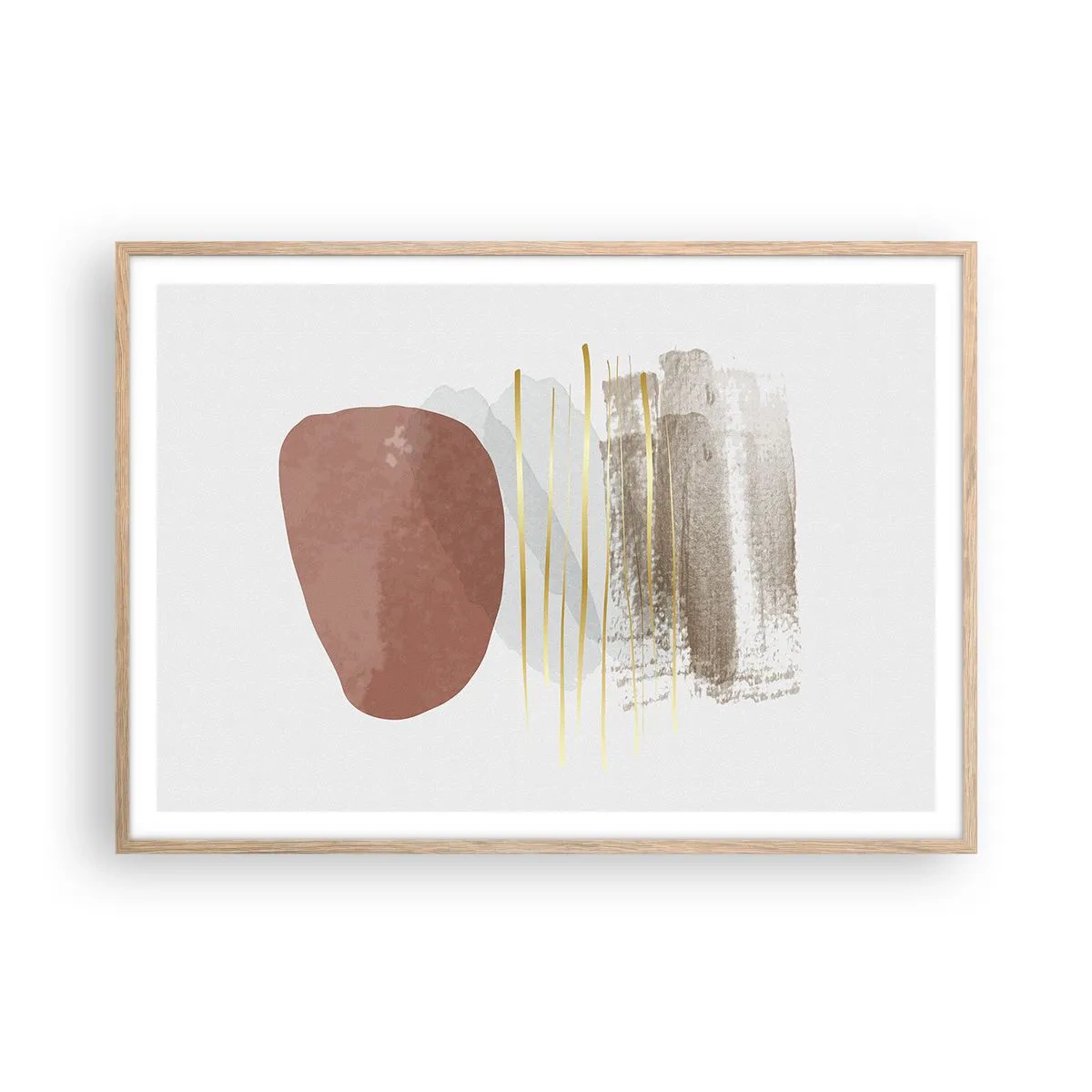 Een poster in een licht eiken lijst - Abstracte zuilengalerij - 100x70 cm